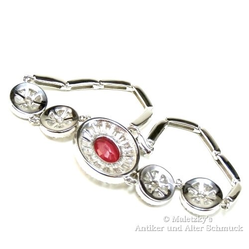 Opulentes 925er Silber Armband mit 5,9 ct echtem Rubin & 148 weißen Zirkonia