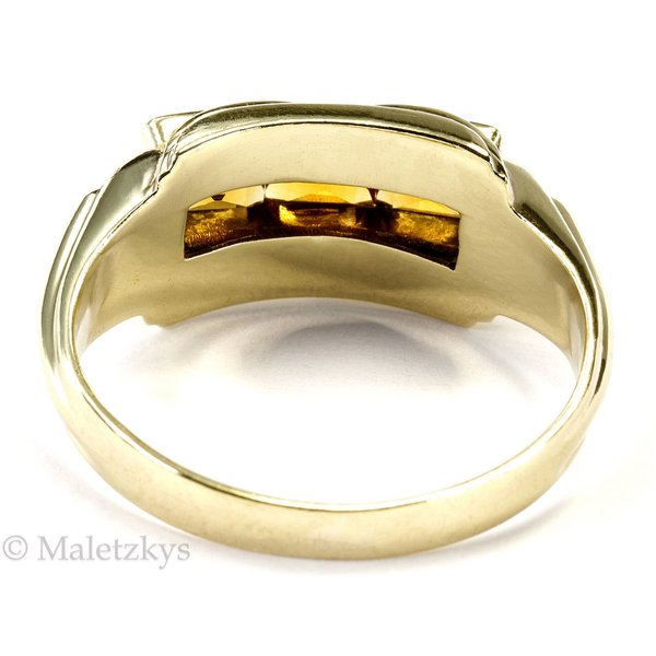 Art Déco um 1935 - Antiker Ring 333er Gold Citrin 8K Gelbgold 15,9 mm Gr. 50