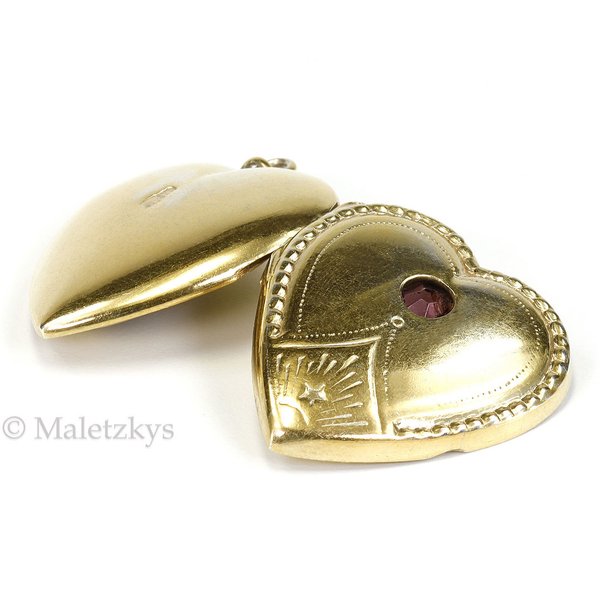 Antikes russisches Medaillon 875er Silber vergoldet Herz alter Anhänger 30er Jahre UdSSR