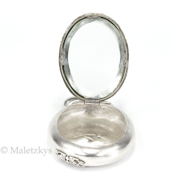 Historismus um 1860 - Großes antikes Medaillon Silber Originalglas alter Anhänger